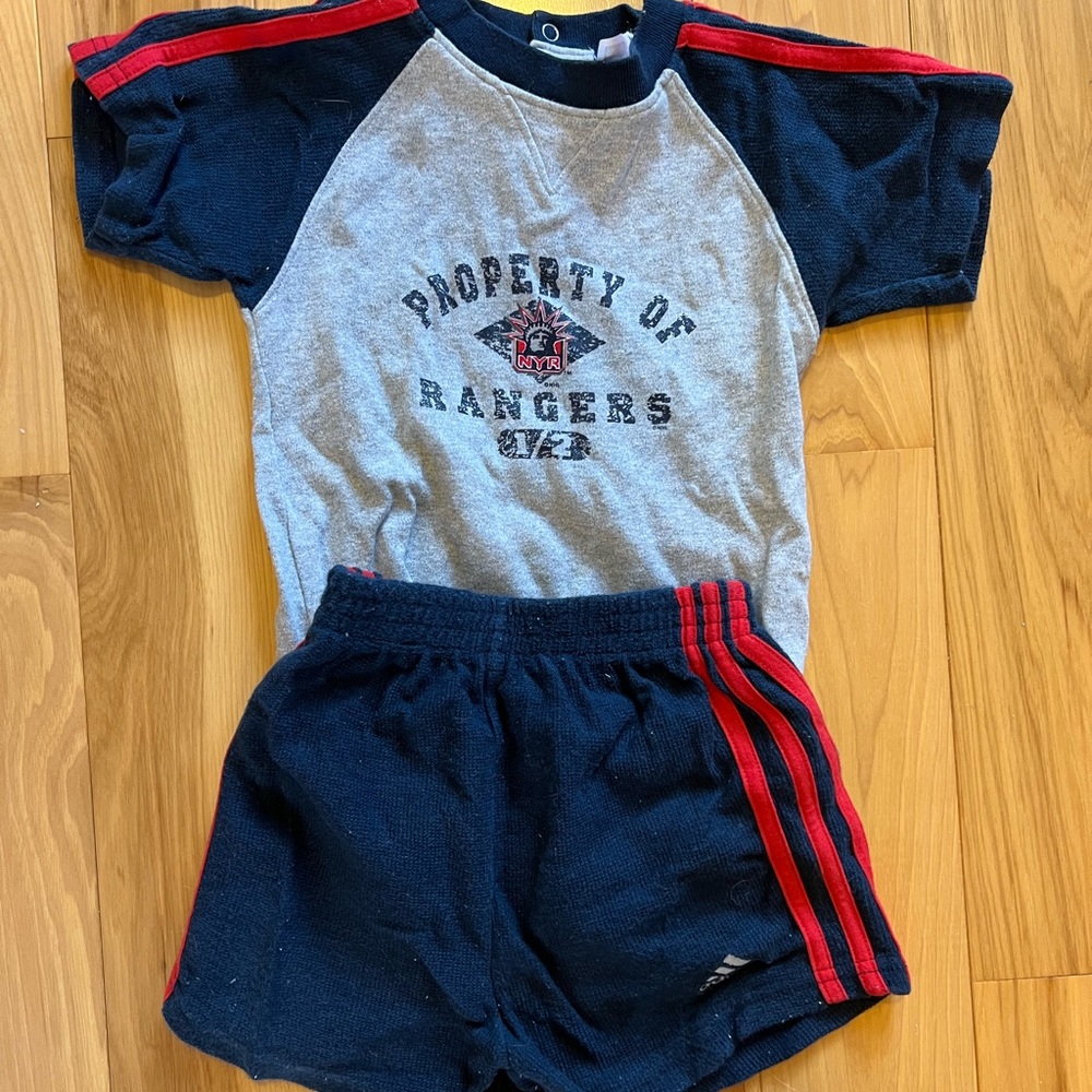 Baby boys NY Rangers short set